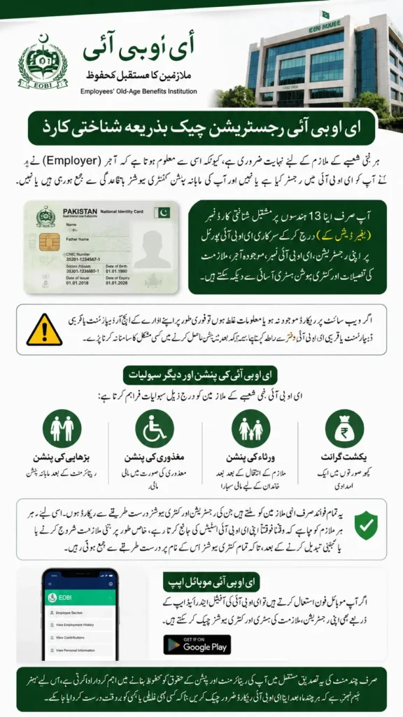 EOBI Registration Check by CNIC – EOBI Pension Check Online