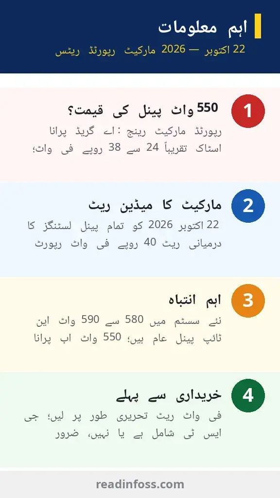Solar Panel 550 Watt Price in Pakistan Today infographic